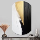 Minimal Joy In Black And Gold IV - Asymmetric Metal Wall Art