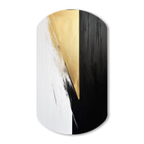 Minimal Joy In Black And Gold IV - Asymmetric Metal Wall Art