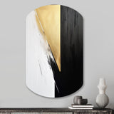 Minimal Joy In Black And Gold IV - Asymmetric Metal Wall Art