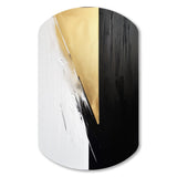 Minimal Joy In Black And Gold IV - Asymmetric Metal Wall Art