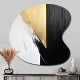 Minimal Joy In Black And Gold IV - Asymmetric Metal Wall Art