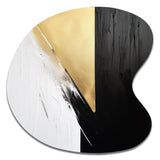 Minimal Joy In Black And Gold IV - Asymmetric Metal Wall Art