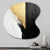 Minimal Joy In Black And Gold IV - Asymmetric Metal Wall Art