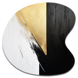 Minimal Joy In Black And Gold IV - Asymmetric Metal Wall Art