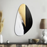 Minimal Joy In Black And Gold IV - Asymmetric Metal Wall Art