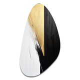 Minimal Joy In Black And Gold IV - Asymmetric Metal Wall Art