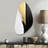 Minimal Joy In Black And Gold IV - Asymmetric Metal Wall Art