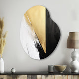 Minimal Joy In Black And Gold IV - Asymmetric Metal Wall Art