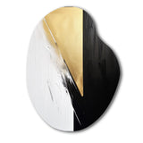 Minimal Joy In Black And Gold IV - Asymmetric Metal Wall Art