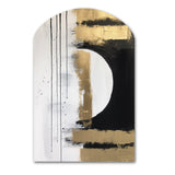 Minimal Joy In Black And Gold V - Asymmetric Metal Wall Art