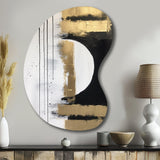 Minimal Joy In Black And Gold V - Asymmetric Metal Wall Art