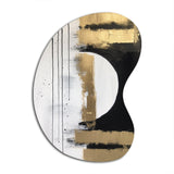 Minimal Joy In Black And Gold V - Asymmetric Metal Wall Art