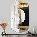 Minimal Joy In Black And Gold V - Asymmetric Metal Wall Art