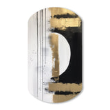 Minimal Joy In Black And Gold V - Asymmetric Metal Wall Art