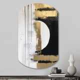 Minimal Joy In Black And Gold V - Asymmetric Metal Wall Art