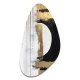 Minimal Joy In Black And Gold V - Asymmetric Metal Wall Art