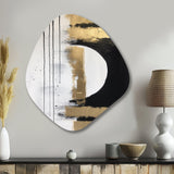 Minimal Joy In Black And Gold V - Asymmetric Metal Wall Art