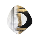 Minimal Joy In Black And Gold V - Asymmetric Metal Wall Art