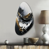 Minimal Joy In Black And Gold X - Asymmetric Metal Wall Art