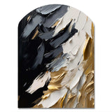 Golden Wave Reflections V - Asymmetric Metal Wall Art