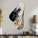 Golden Wave Reflections V - Asymmetric Metal Wall Art