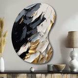 Golden Wave Reflections V - Asymmetric Metal Wall Art