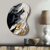 Golden Wave Reflections V - Asymmetric Metal Wall Art