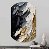 Golden Wave Reflections V - Asymmetric Metal Wall Art