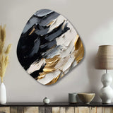 Golden Wave Reflections V - Asymmetric Metal Wall Art