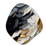 Golden Wave Reflections V - Asymmetric Metal Wall Art