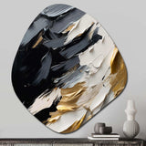 Golden Wave Reflections V - Asymmetric Metal Wall Art