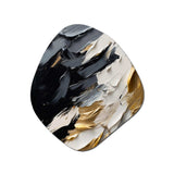 Golden Wave Reflections V - Asymmetric Metal Wall Art