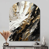 Golden Wave Reflections VI - Asymmetric Metal Wall Art