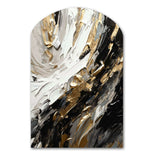 Golden Wave Reflections VI - Asymmetric Metal Wall Art