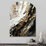 Golden Wave Reflections VI - Asymmetric Metal Wall Art