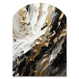 Golden Wave Reflections VI - Asymmetric Metal Wall Art