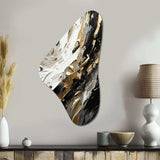 Golden Wave Reflections VI - Asymmetric Metal Wall Art