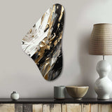 Golden Wave Reflections VI - Asymmetric Metal Wall Art