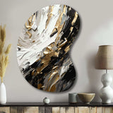 Golden Wave Reflections VI - Asymmetric Metal Wall Art