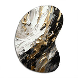 Golden Wave Reflections VI - Asymmetric Metal Wall Art