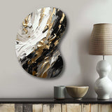 Golden Wave Reflections VI - Asymmetric Metal Wall Art