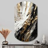 Golden Wave Reflections VI - Asymmetric Metal Wall Art