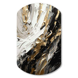 Golden Wave Reflections VI - Asymmetric Metal Wall Art