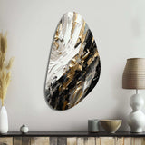 Golden Wave Reflections VI - Asymmetric Metal Wall Art