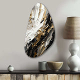 Golden Wave Reflections VI - Asymmetric Metal Wall Art