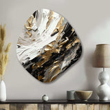 Golden Wave Reflections VI - Asymmetric Metal Wall Art