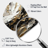 Golden Wave Reflections VI - Asymmetric Metal Wall Art