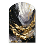 Golden Wave Reflections VIII - Asymmetric Metal Wall Art