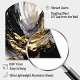 Golden Wave Reflections VIII - Asymmetric Metal Wall Art