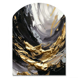 Golden Wave Reflections VIII - Asymmetric Metal Wall Art